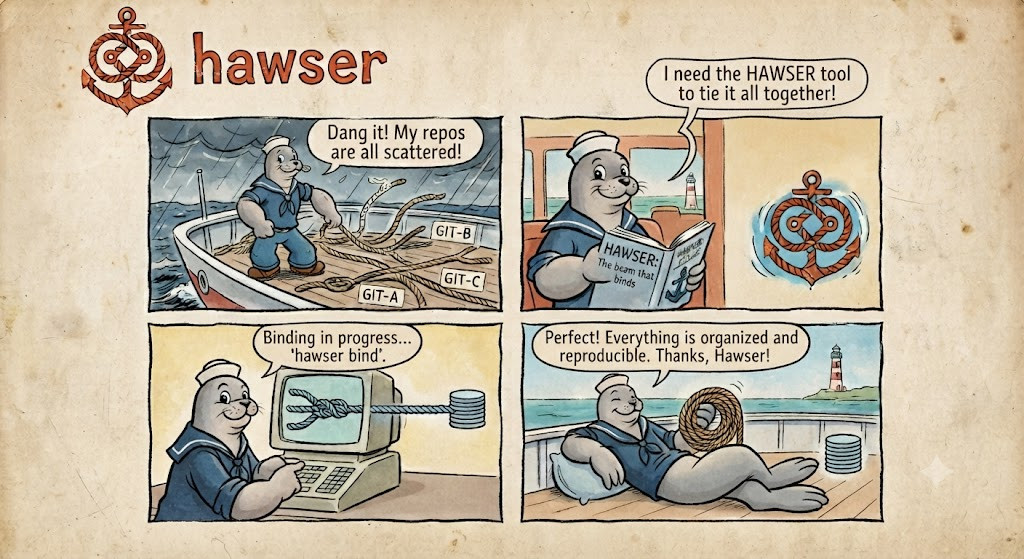 hawser — the beam that binds the repos